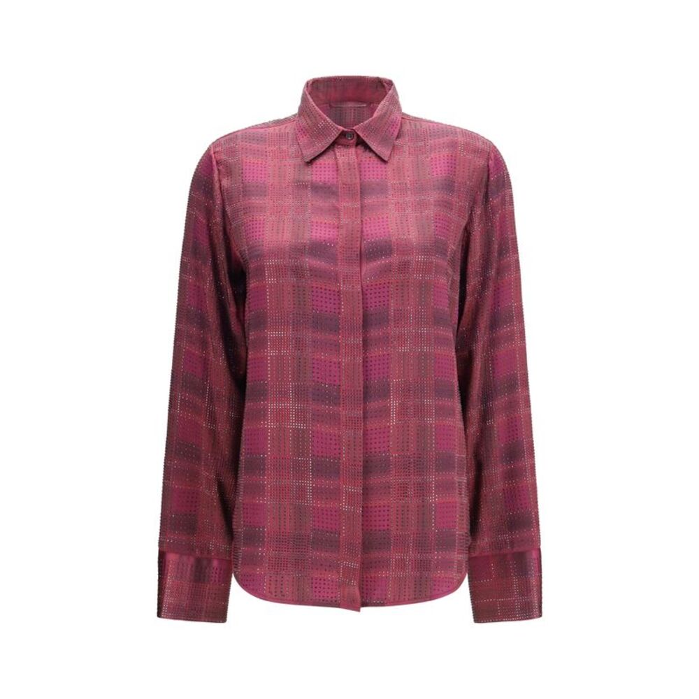 Ermanno Scervino Women Crystal Check Satin Shirt